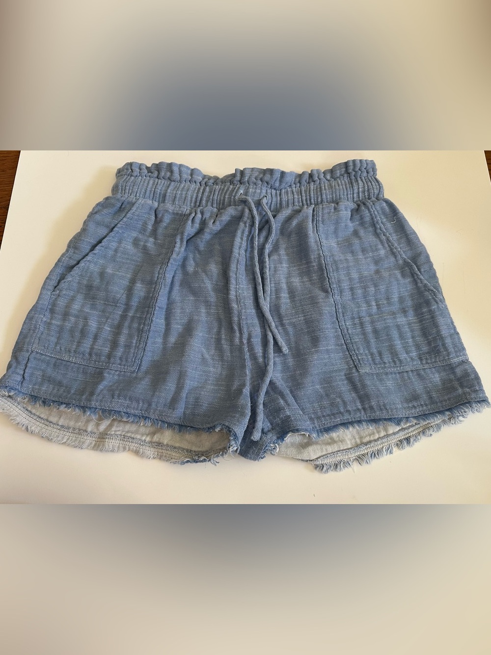 Blue Cotton Shorts
